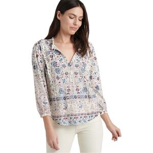 Lucky Brand | Women’s Cream White Ruffle Floral Paisley Printed Top NWT Size‎ XL